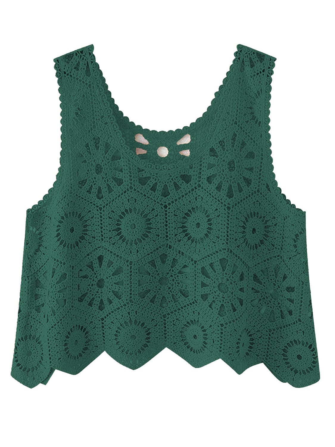 Karla Openwork Round Neck Knit Vest