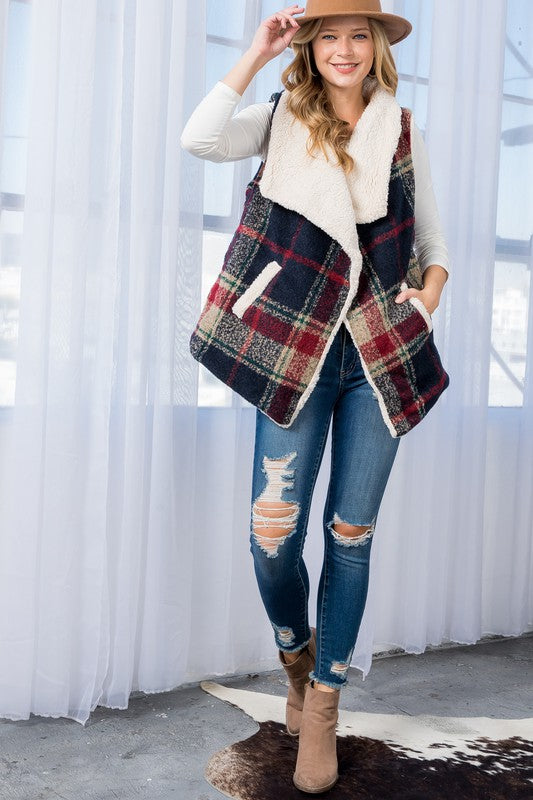 e Luna Warm Plaid Vest