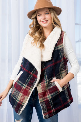 e Luna Warm Plaid Vest