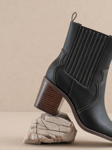 The Addison | Black Perfectly Paneled Western Boot