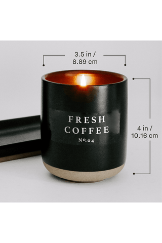 Warm and Cozy Soy Candle - Black Stoneware Jar - 12 oz