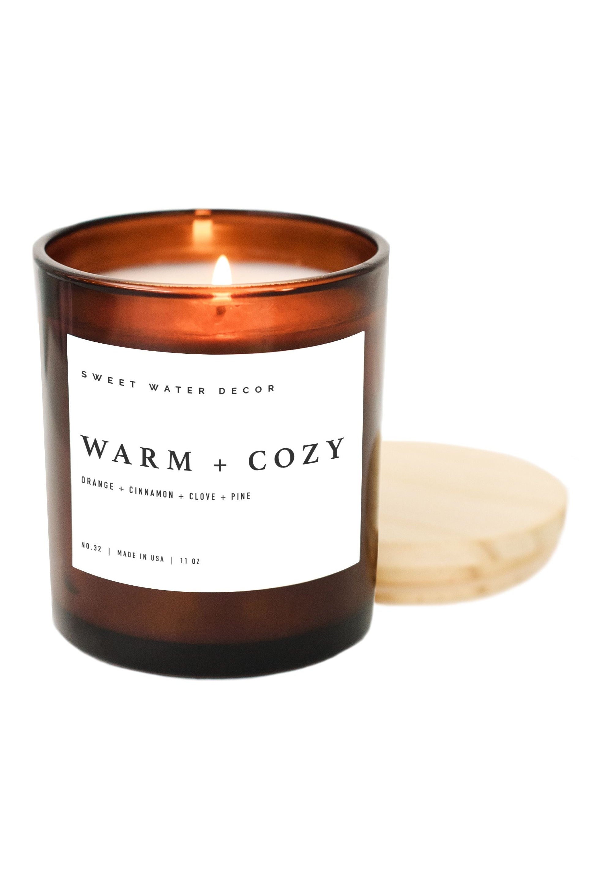 Warm and Cozy Soy Candle - Amber Jar - 11 oz