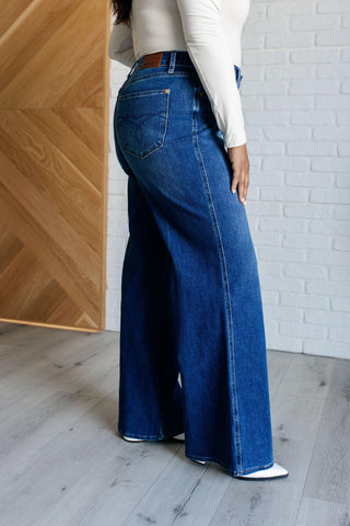 Judy Blue Eliza High Rise Control Top Retro Wide Leg Jeans