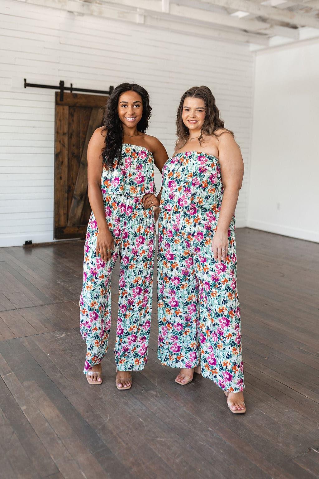 Life of the Party Floral Jumpsuit in Green - SwagglyLife Home & Fashion