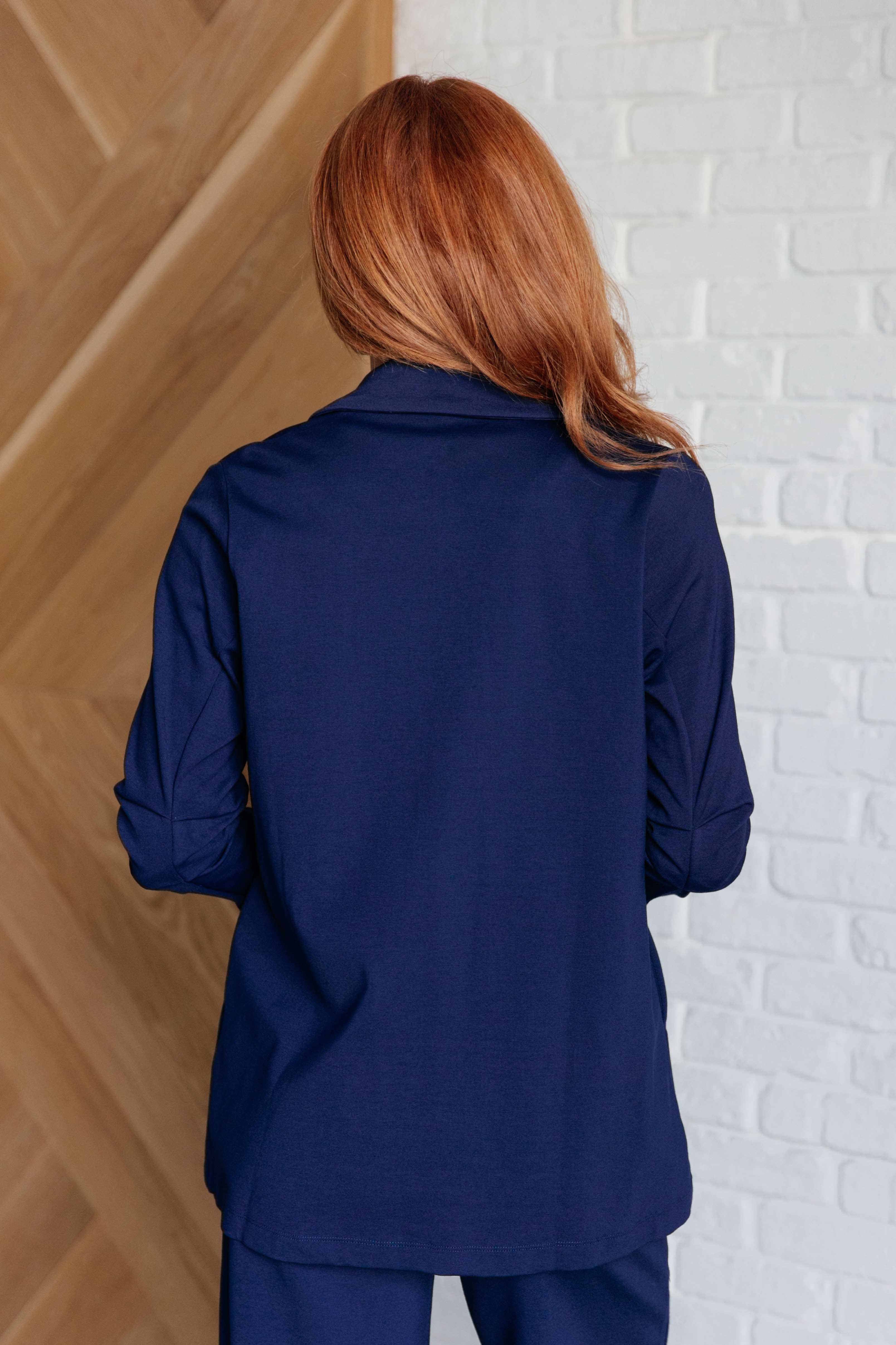 DEAR SCARLETT Magic 3/4 Blazer in Navy