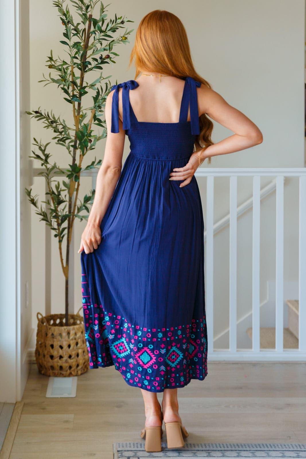 Midnight Magic Embroidered Maxi Dress - SwagglyLife Home & Fashion