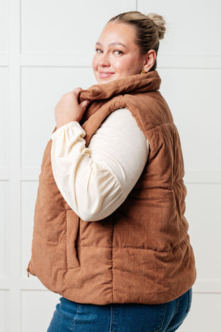 Set Me Up Corduroy Puffer Vest