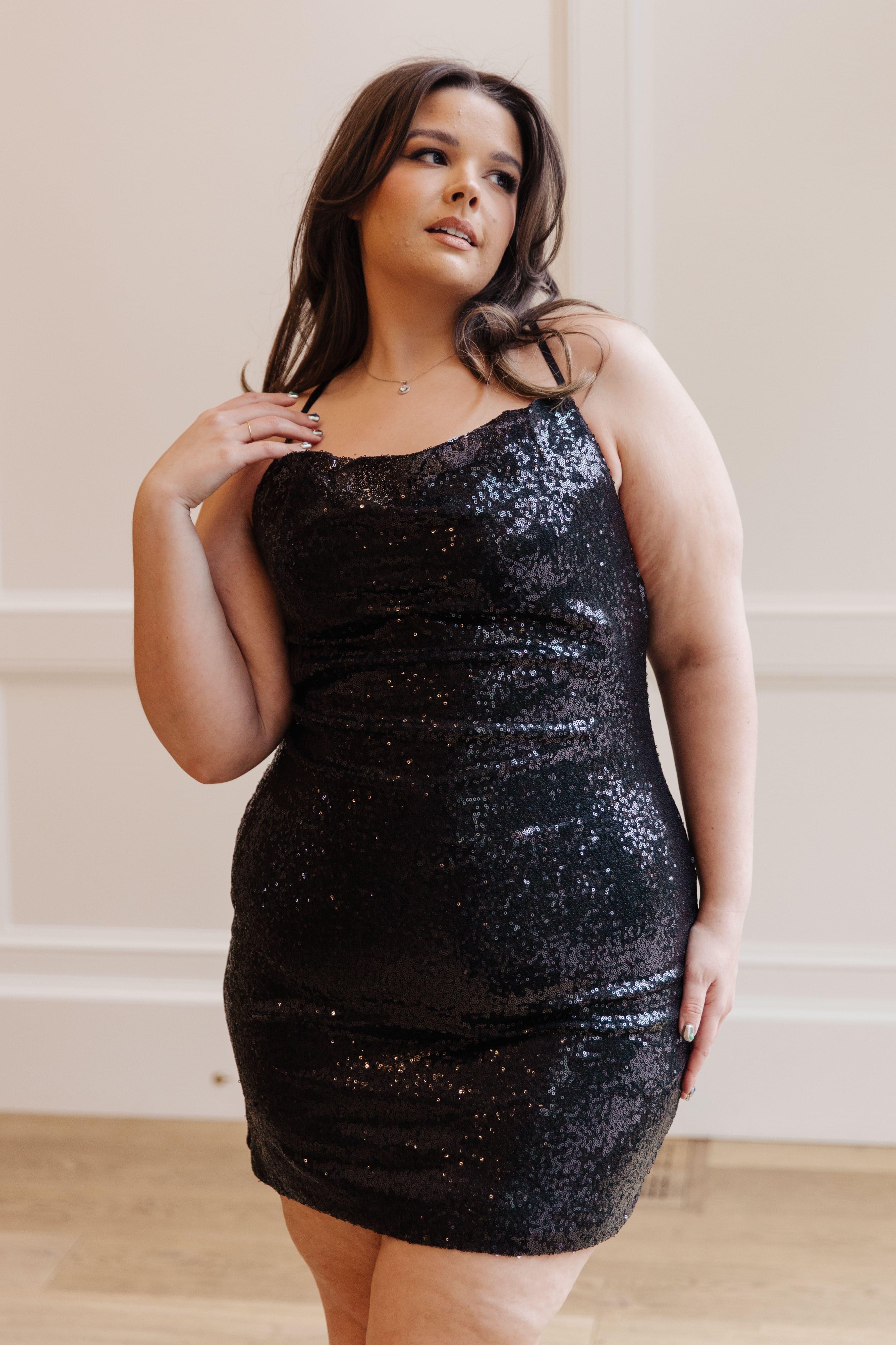 Shining in Sequins Dress in Black - SwagglyLife Home & Fashion