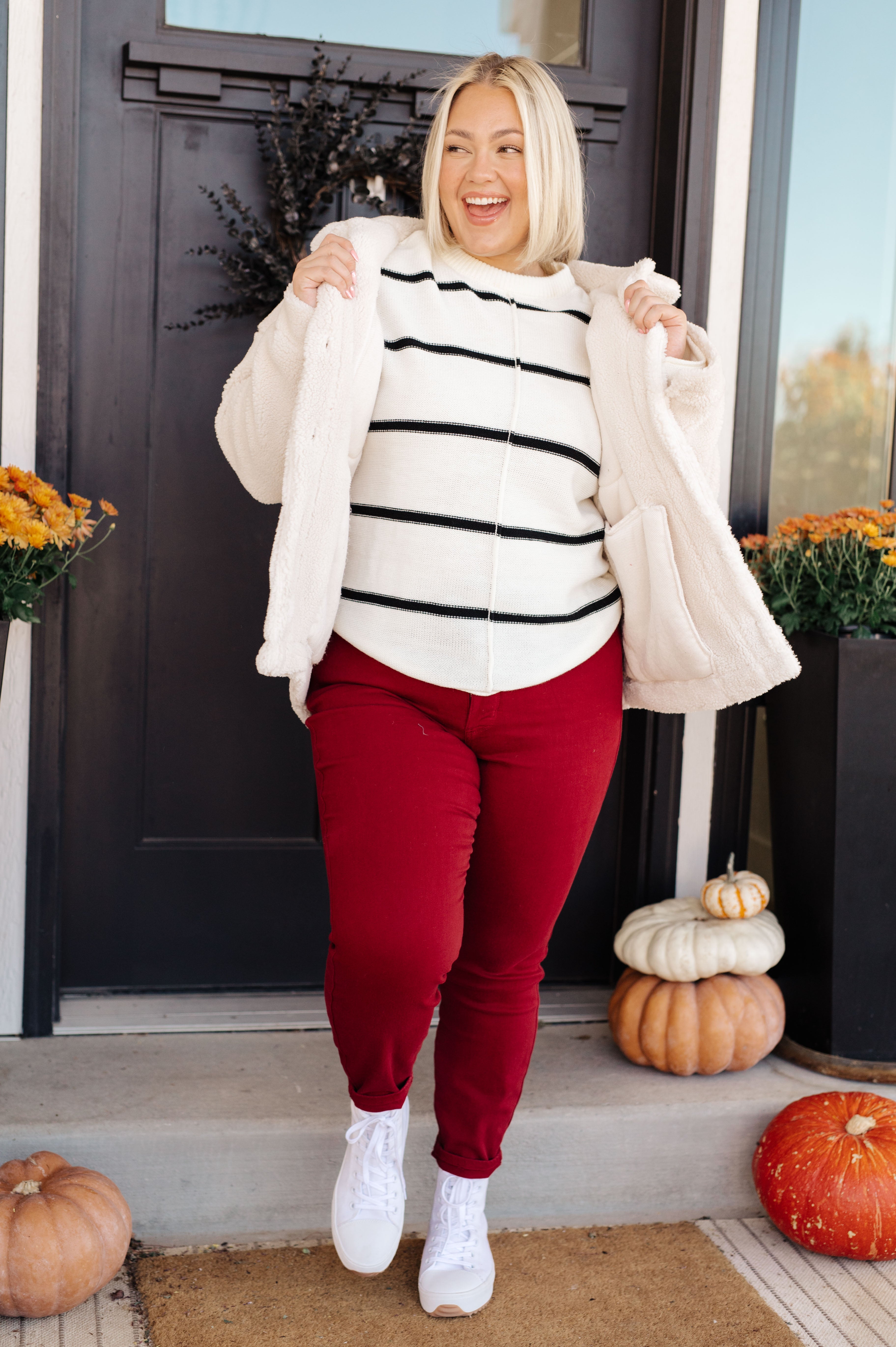 Jodifl Shrouded in Sherpa Coat in White