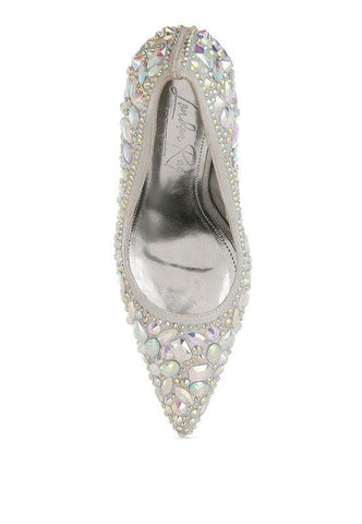 London Rag Iceout Diamante & Rhinestone Embellishments Pumps