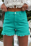 ADRI Raw Hem High Waist Denim Shorts - SwagglyLife Home & Fashion