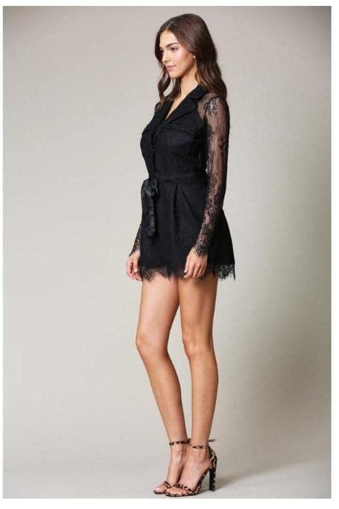 Alivia- Black Lace Romper - SwagglyLife Home & Fashion