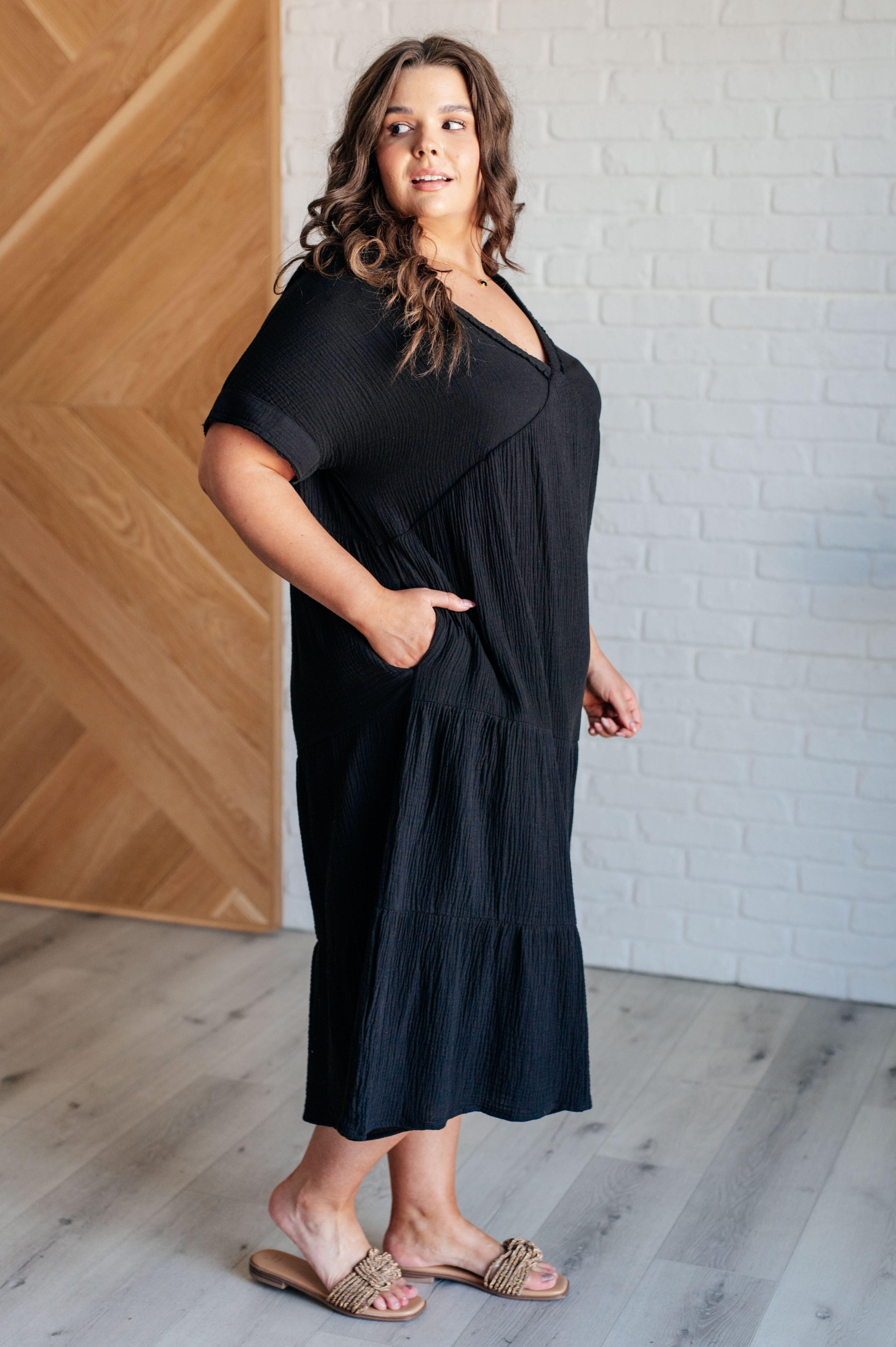 Always Learning Dolman Sleeve Dress in Black - SwagglyLife Home & Fashion