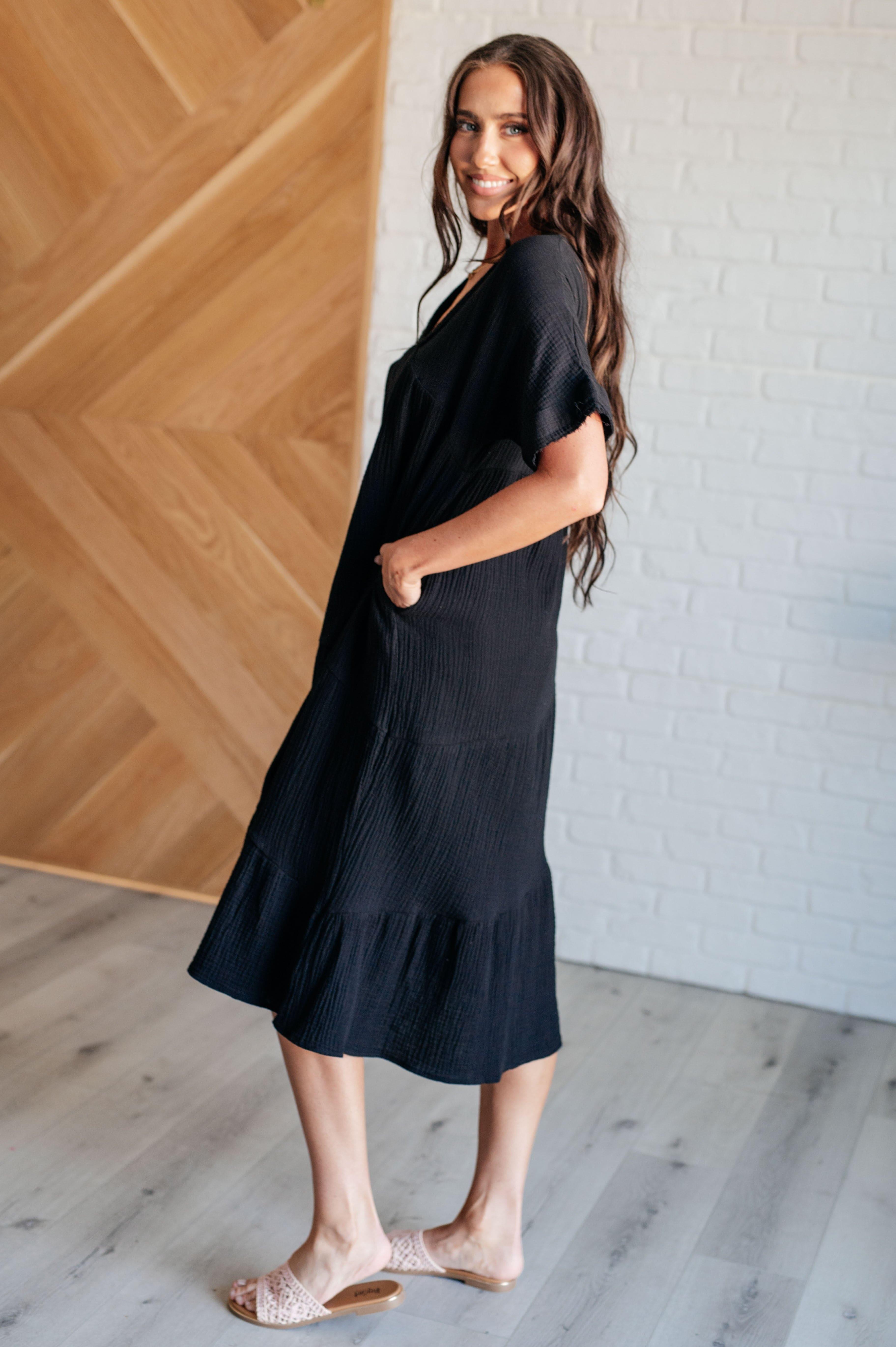 Always Learning Dolman Sleeve Dress in Black - SwagglyLife Home & Fashion