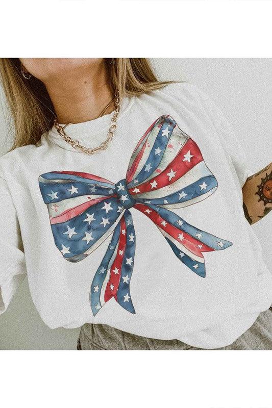 American Bow Coquette Graphic Tee - SwagglyLife Home & Fashion