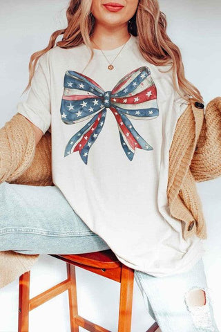 American Bow Coquette Graphic Tee - SwagglyLife Home & Fashion