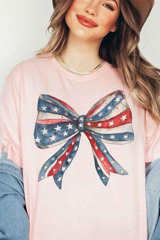 American Bow Coquette Graphic Tee - SwagglyLife Home & Fashion