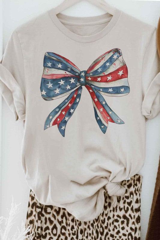 American Bow Coquette Graphic Tee - SwagglyLife Home & Fashion