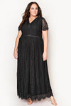 Anabelle V-Neck Short Sleeve Lace Maxi Dress - SwagglyLife Home & Fashion