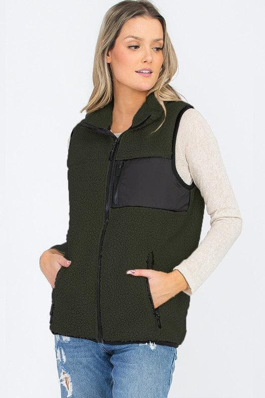 Aria Sherpa Fleece Vest Top Jacket - SwagglyLife Home & Fashion