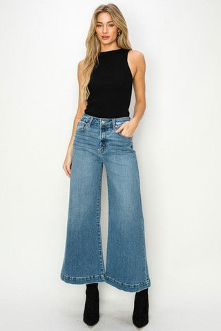 Artemis Vintage High Rise Crop Palazzo Jeans - SwagglyLife Home & Fashion