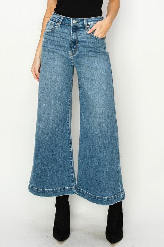 Artemis Vintage High Rise Crop Palazzo Jeans - SwagglyLife Home & Fashion