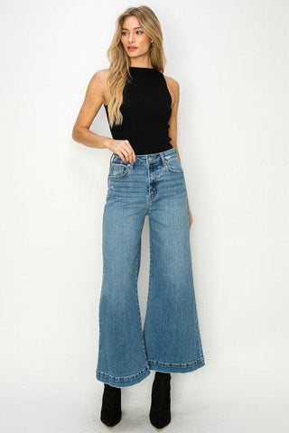 Artemis Vintage High Rise Crop Palazzo Jeans - SwagglyLife Home & Fashion