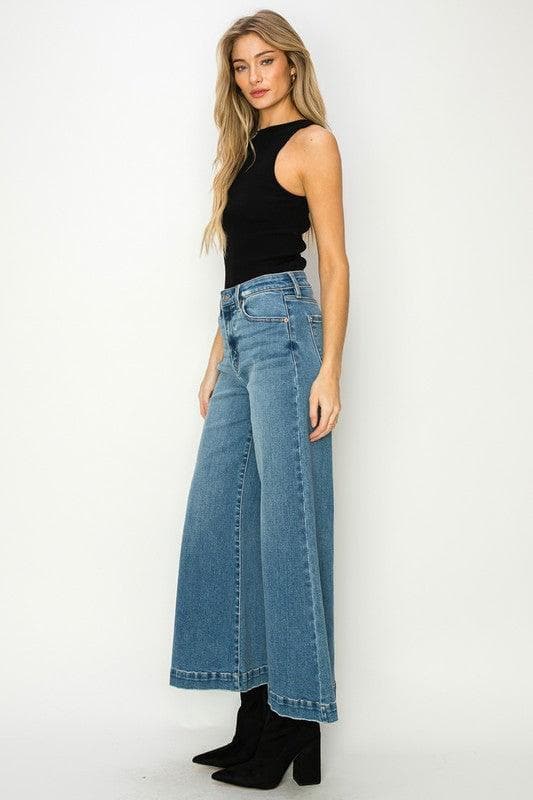 Artemis Vintage High Rise Crop Palazzo Jeans - SwagglyLife Home & Fashion