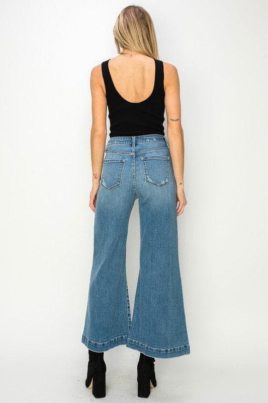 Artemis Vintage High Rise Crop Palazzo Jeans - SwagglyLife Home & Fashion