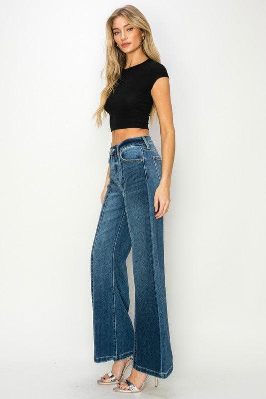 Artemis Vintage High Rise Relaxed Flare Jeans - SwagglyLife Home & Fashion