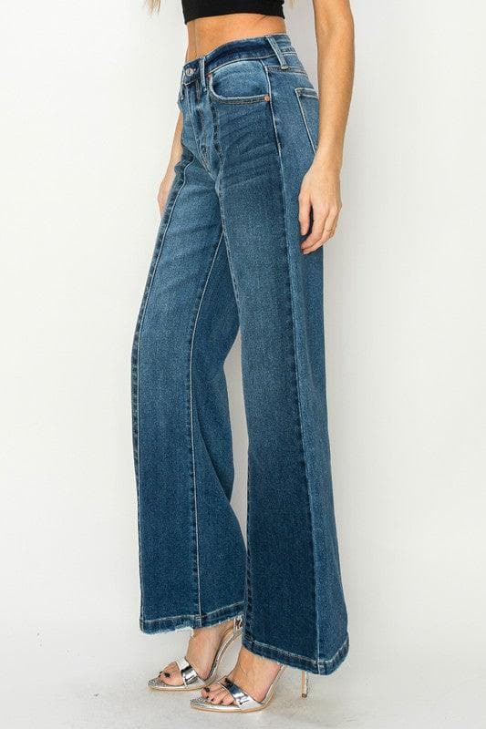 Artemis Vintage High Rise Relaxed Flare Jeans - SwagglyLife Home & Fashion