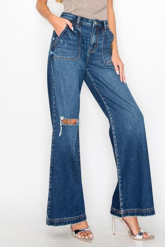 Artemis Vintage Ultra High Rise Relaxed Flare Jeans - SwagglyLife Home & Fashion