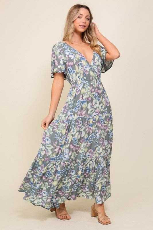 Arya Flora Maxi Dress - SwagglyLife Home & Fashion
