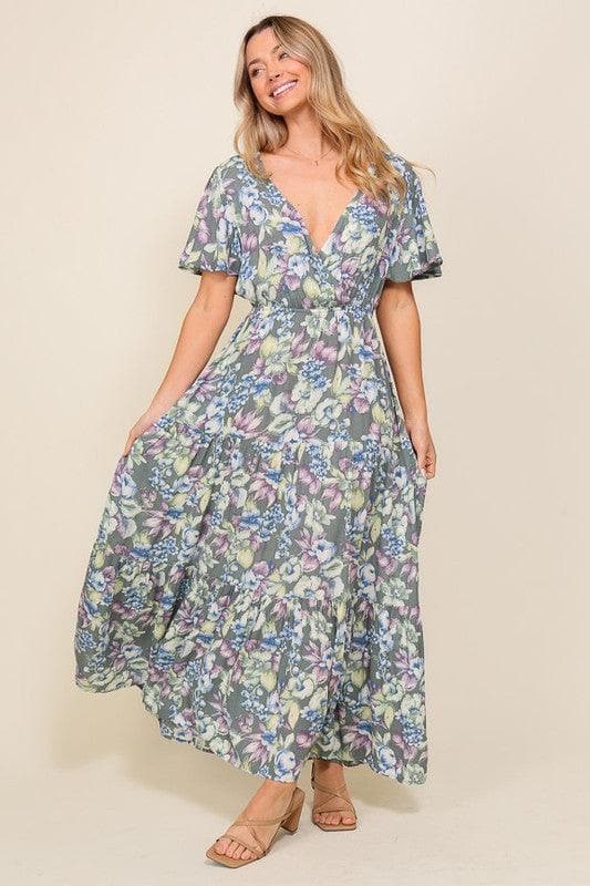 Arya Flora Maxi Dress - SwagglyLife Home & Fashion