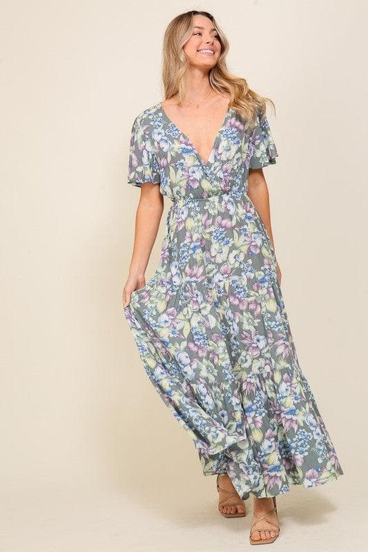 Arya Flora Maxi Dress - SwagglyLife Home & Fashion