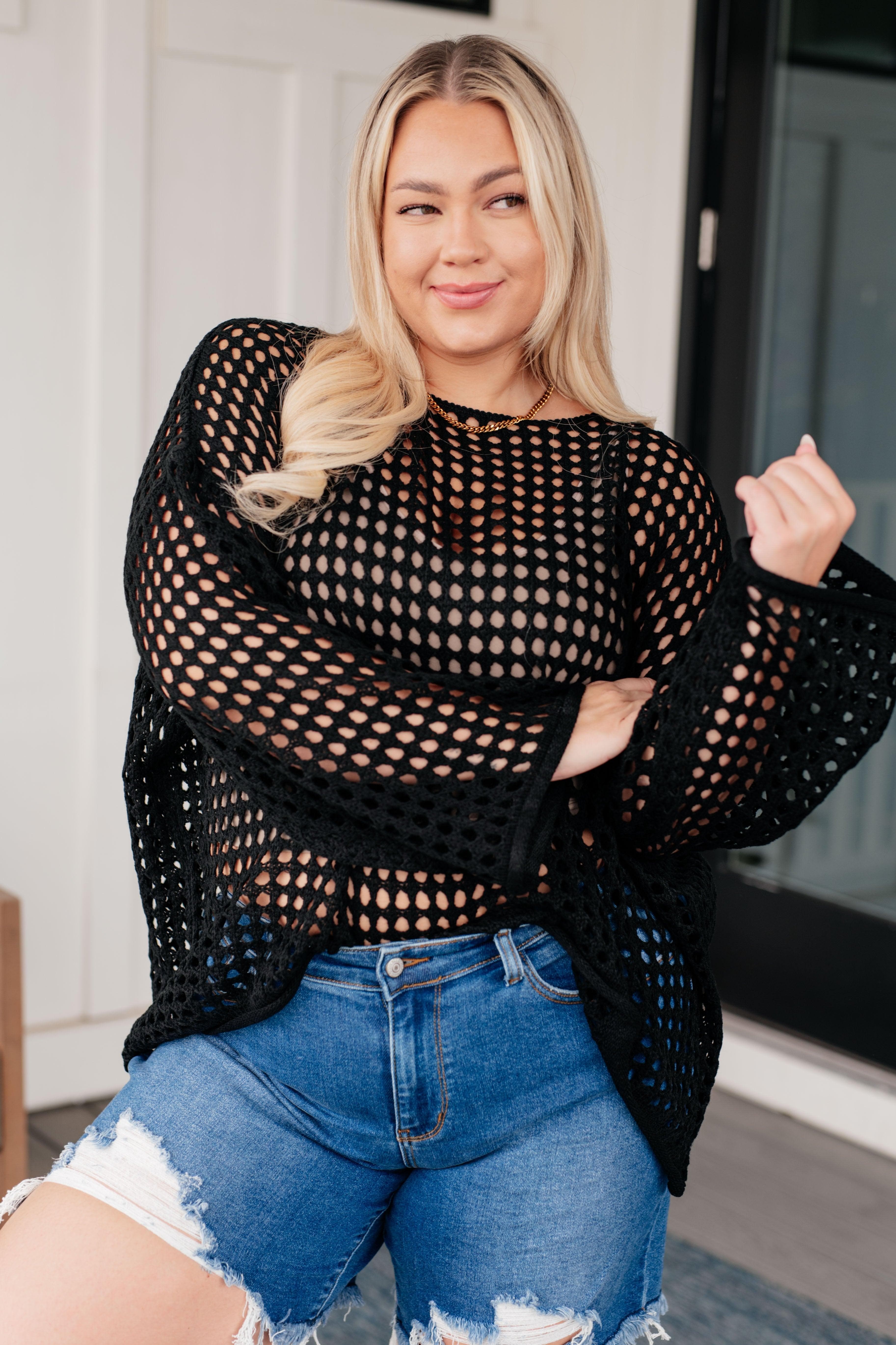 Ask Anyway Fishnet Sweater - SwagglyLife Home & Fashion