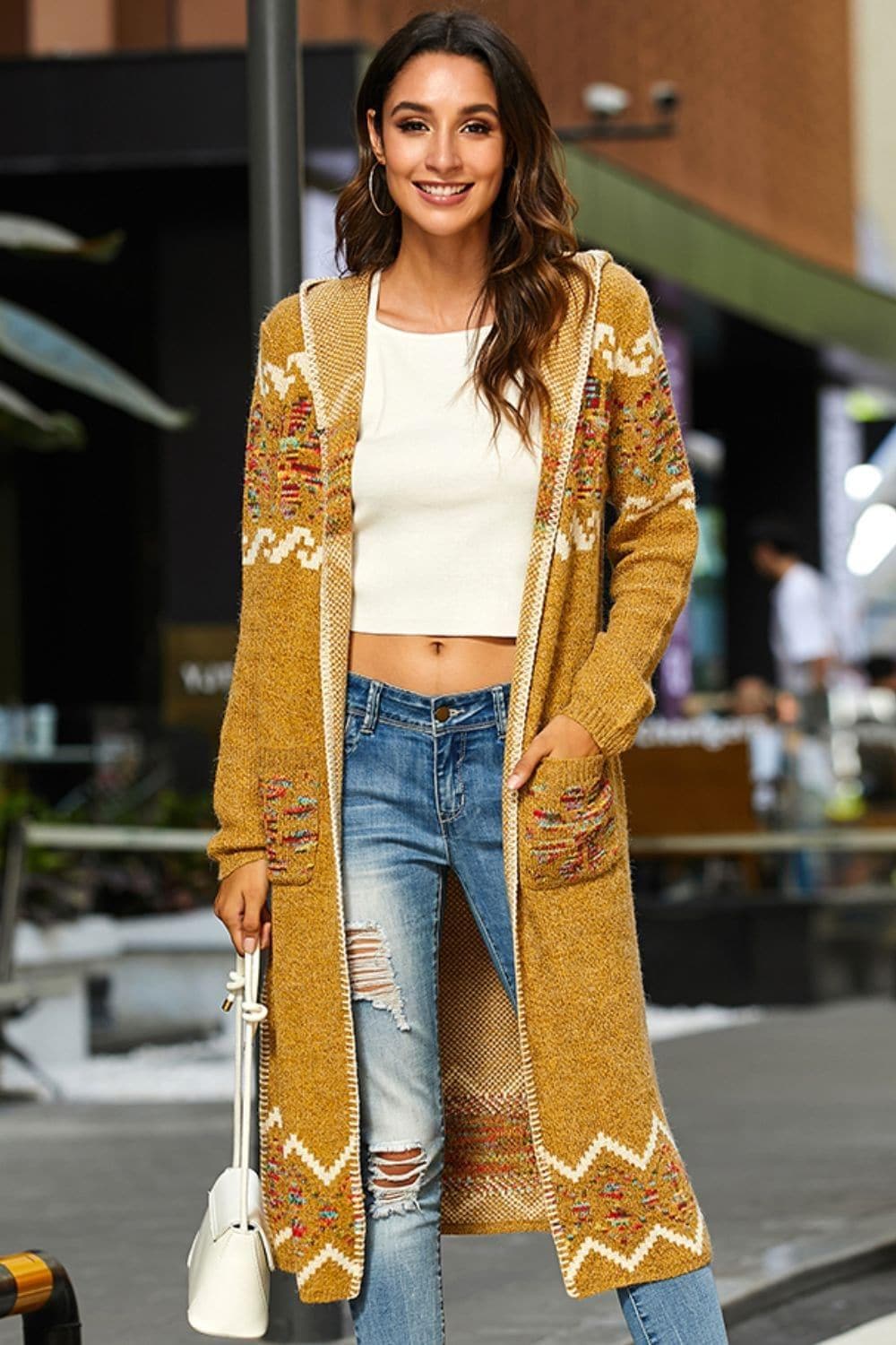 Bohemian Slit Hooded Duster Cardigan - SwagglyLife Home & Fashion
