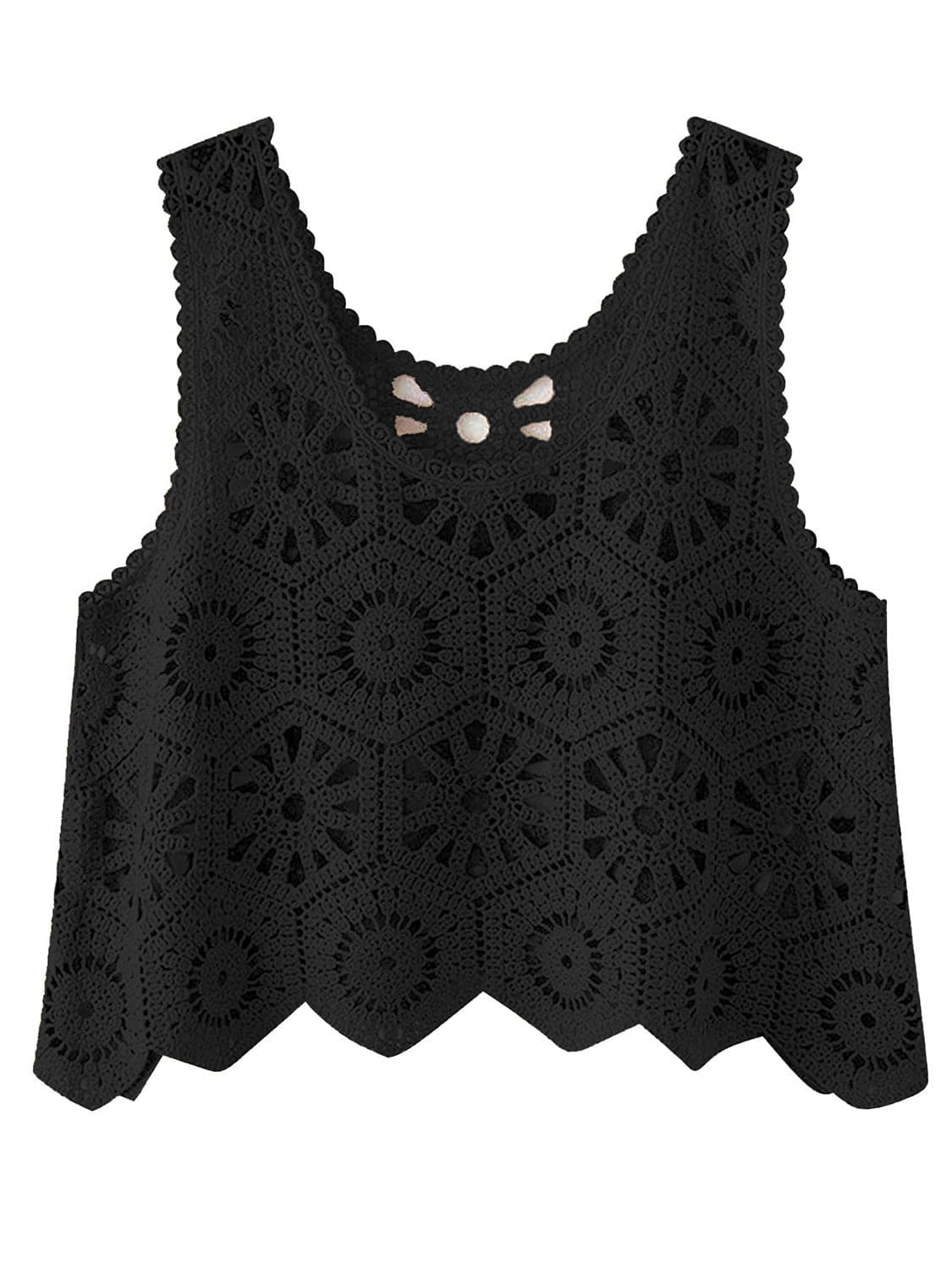 Karla Openwork Round Neck Knit Vest