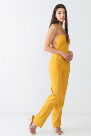 Backless Tied Spaghetti Strap Sleeveless Jumpsuit - SwagglyLife Home & Fashion