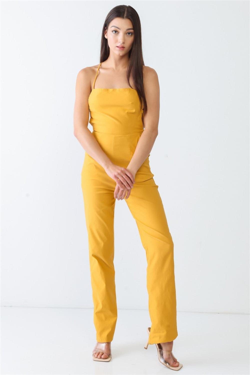 Backless Tied Spaghetti Strap Sleeveless Jumpsuit - SwagglyLife Home & Fashion