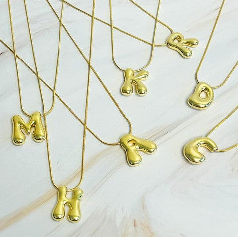 Balloon Letter Initial Necklace - SwagglyLife Home & Fashion