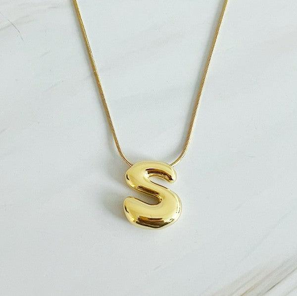 Balloon Letter Initial Necklace - SwagglyLife Home & Fashion