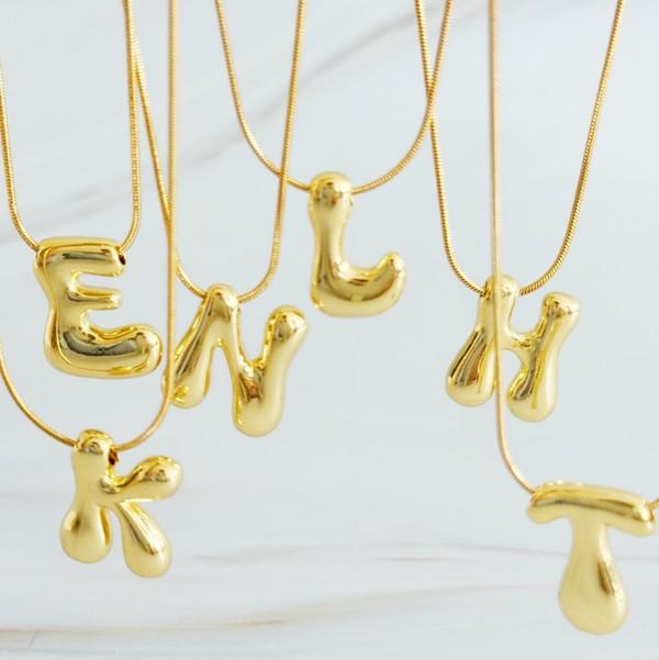Balloon Letter Initial Necklace - SwagglyLife Home & Fashion