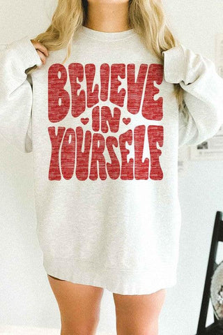 BELIEVE IN YOURSELF Oversized Sweatshirt - SwagglyLife Home & Fashion