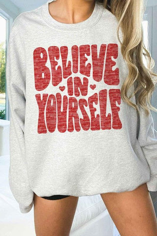 BELIEVE IN YOURSELF Oversized Sweatshirt - SwagglyLife Home & Fashion