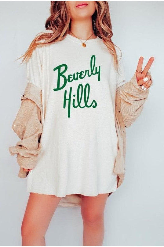 Beverly Hills PLUS Cursive Graphic Tee, 2X - SwagglyLife Home & Fashion