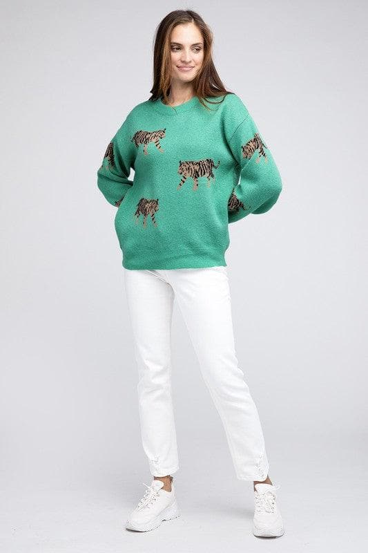 Tiger Prowl Pattern Sweater - SwagglyLife Home & Fashion