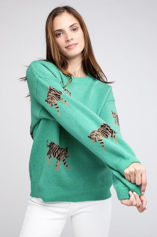 Tiger Prowl Pattern Sweater - SwagglyLife Home & Fashion