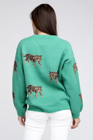 Tiger Prowl Pattern Sweater - SwagglyLife Home & Fashion