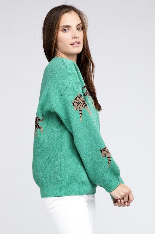 Tiger Prowl Pattern Sweater - SwagglyLife Home & Fashion